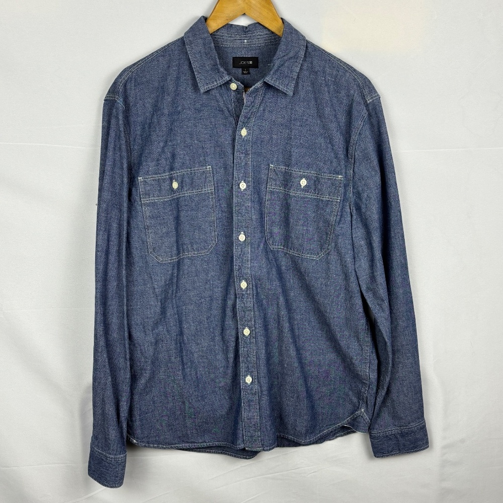 Joe's Jeans‎ Mens Long sleeve Button Up Shirt Sz L Preppy Classic Ranch Western